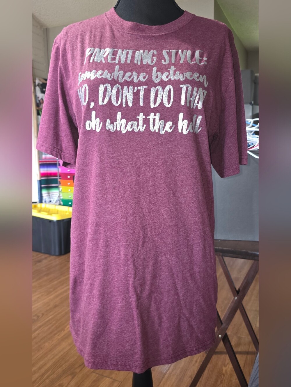 bcg Maroon Crewneck Top with Silver Logo